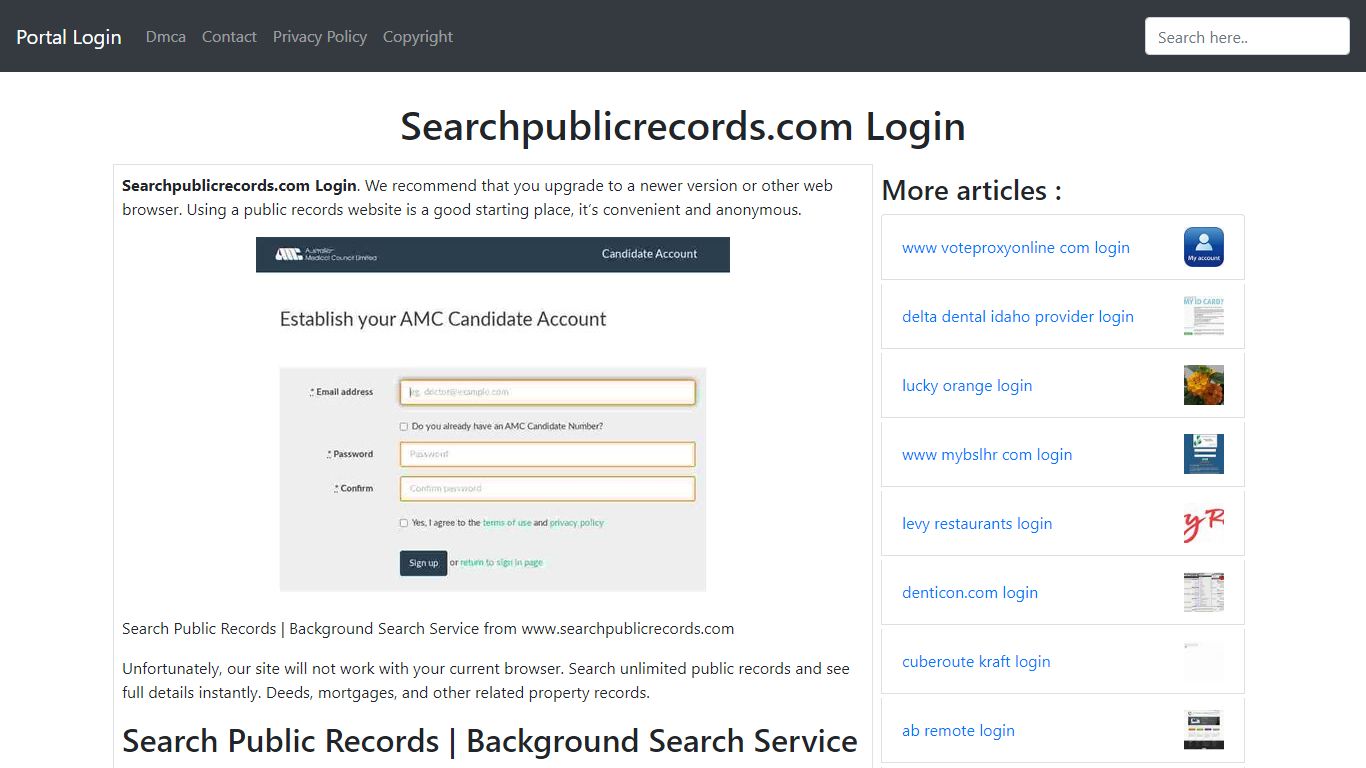 Searchpublicrecords.com Login